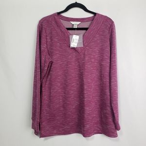 Cristopher & Banks V- Neck Casual Long Sleeve Pullover Top